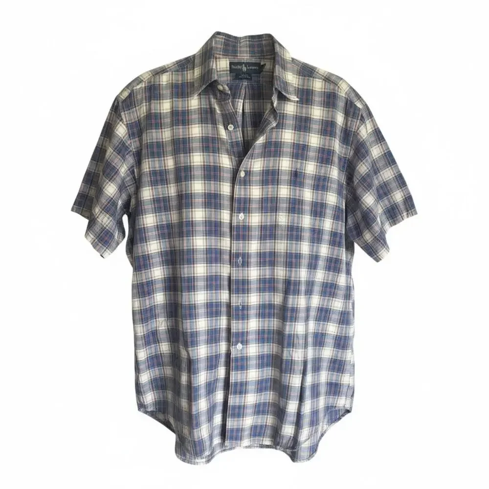 Ralph Lauren Plaid Shirt L 100% Cotton Classic Preppy Casual - Picture 2 of 6